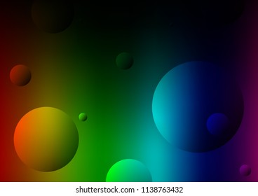 Dark Multicolor, Rainbow vector template with circles. Blurred decorative design in abstract style with bubbles. The pattern can be used for ads, leaflets of liquid.