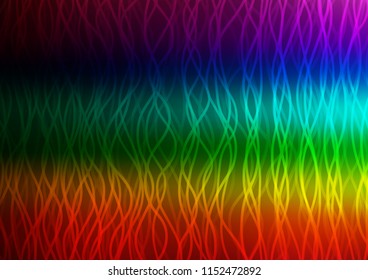 Dark Multicolor, Rainbow vector template with abstract lines. Creative illustration in halftone marble style with gradient. A completely new template for your business design.