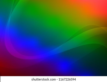 Dark Multicolor, Rainbow vector template with lines, ovals. Geometric illustration in marble style with gradient.  Pattern for your business design.