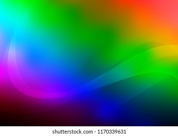 Dark Multicolor, Rainbow vector template with bent lines. Colorful illustration in abstract marble style with gradient. The template for cell phone backgrounds.