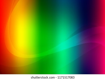 Dark Multicolor, Rainbow vector template with liquid shapes. A sample with blurred bubble shapes. The elegant pattern for brand book.