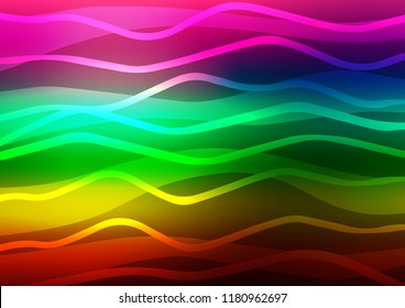 Dark Multicolor, Rainbow vector template with repeated sticks. Decorative shining illustration with lines on abstract template. The pattern can be used for busines ad, booklets, leaflets