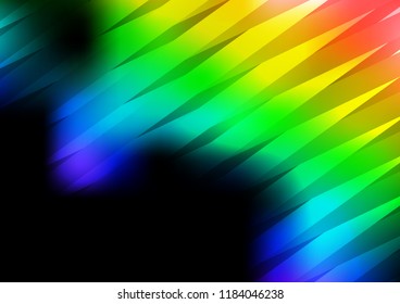 Dark Multicolor, Rainbow vector template with repeated sticks. Decorative shining illustration with lines on abstract template. The pattern can be used for websites.