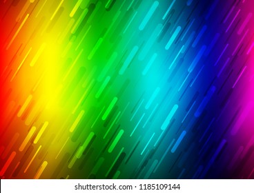 Dark Multicolor, Rainbow vector template with repeated sticks. Decorative shining illustration with lines on abstract template. Smart design for your business advert.