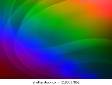 Dark Multicolor, Rainbow vector template with bent lines. Modern gradient abstract illustration with bandy lines. The elegant pattern for brand book.