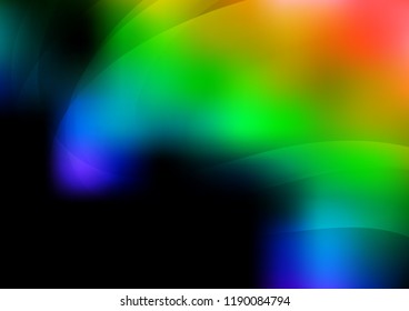 Dark Multicolor, Rainbow vector template with bent ribbons. Colorful illustration in abstract marble style with gradient. The elegant pattern for brand book.