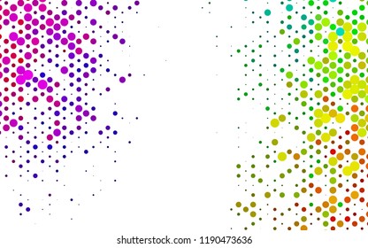 Dark Multicolor, Rainbow vector template with spots. Modern abstract illustration with colorful water drops. Pattern of water, rain drops.