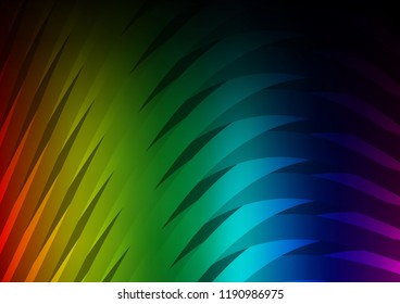 Dark Multicolor, Rainbow vector template with repeated sticks. Shining colored illustration with narrow lines. Smart design for your business advert.