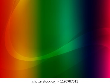Dark Multicolor, Rainbow vector template with lava shapes. Shining illustration, which consist of blurred lines, circles. Brand new design for your ads, poster, banner.