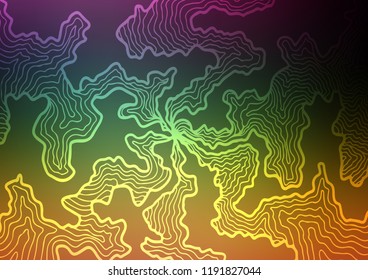 Dark Multicolor, Rainbow vector template with bent lines. Modern gradient abstract illustration with bandy lines. The template for cell phone backgrounds.