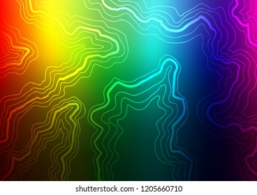 Dark Multicolor, Rainbow vector template with bent lines. Modern gradient abstract illustration with bandy lines. New composition for your brand book.