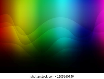 Dark Multicolor, Rainbow vector template with bent lines. A completely new color illustration in marble style. Marble style for your business design.