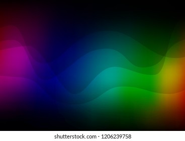 Dark Multicolor, Rainbow vector template with abstract lines. A completely new color illustration in marble style. Pattern for your business design.