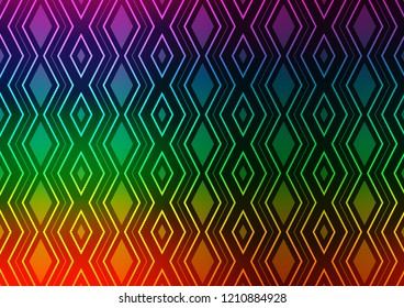 Dark Multicolor, Rainbow vector template with sticks, squares. Colorful illustration with lines, cubes on abstract template. Backdrop for TV commercials.