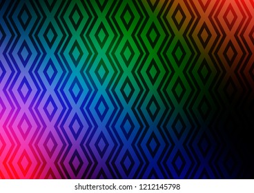 Dark Multicolor, Rainbow vector template with sticks, squares. Colorful illustration with lines, cubes on abstract template. Backdrop for TV commercials.