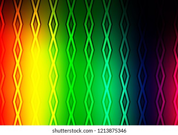 Dark Multicolor, Rainbow vector template with sticks, squares. Colorful lines, squares on abstract background with gradient. Pattern for business booklets, leaflets.