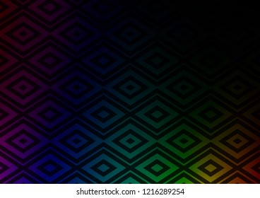 Dark Multicolor, Rainbow vector template with sticks, squares. Shining colorful illustration with lines, rectangles. Best design for your ad, poster, banner.