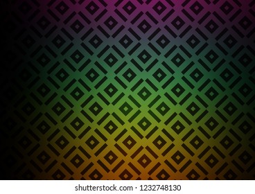 Dark Multicolor, Rainbow vector template with sticks, squares. Modern geometric abstract illustration with lines, squares. Best design for your ad, poster, banner.
