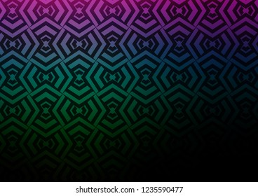 Dark Multicolor, Rainbow vector template with repeated sticks. Lines on blurred abstract background with gradient. Backdrop for TV commercials.