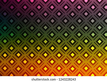 Dark Multicolor, Rainbow vector template with sticks, squares. Colorful decorative design in simple style with lines, rhombuses. Best design for your ad, poster, banner.