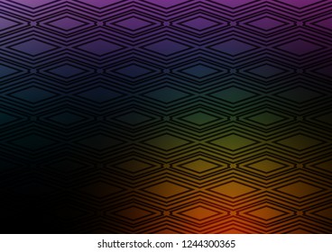 Dark Multicolor, Rainbow vector template with sticks, squares. Colorful lines, squares on abstract background with gradient. Pattern for websites, landing pages.