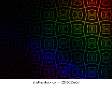 Dark Multicolor, Rainbow vector template with repeated sticks. Shining colored illustration with narrow lines. Pattern for business booklets, leaflets.