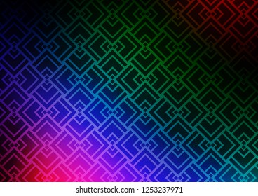 Dark Multicolor, Rainbow vector template with repeated sticks. Shining colored illustration with narrow lines. Smart design for your business advert.