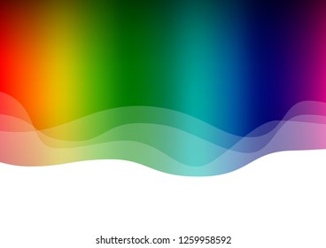 Dark Multicolor, Rainbow vector template with liquid shapes. A vague circumflex abstract illustration with gradient. The template for cell phone backgrounds.