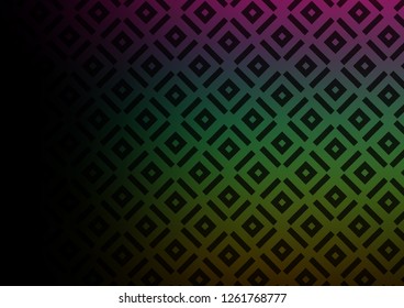 Dark Multicolor, Rainbow vector template with sticks, squares. Colorful illustration with lines, cubes on abstract template. Smart design for your business advert.