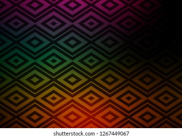 Dark Multicolor, Rainbow vector template with sticks, squares. Colorful lines, squares on abstract background with gradient. Smart design for your business advert.