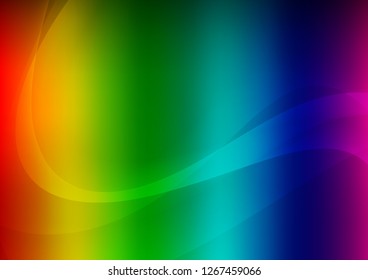 Dark Multicolor, Rainbow vector template with lava shapes. Shining crooked illustration in marble style. New composition for your brand book.