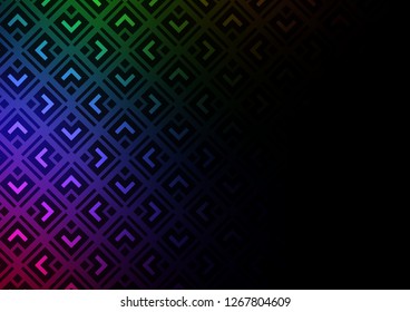 Dark Multicolor, Rainbow vector template with sticks, squares. Glitter abstract illustration with colorful lines, rhombuses. Backdrop for TV commercials.