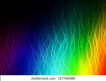 Dark Multicolor, Rainbow vector template with lava shapes. Colorful abstract illustration with gradient lines. Brand new design for your ads, poster, banner.