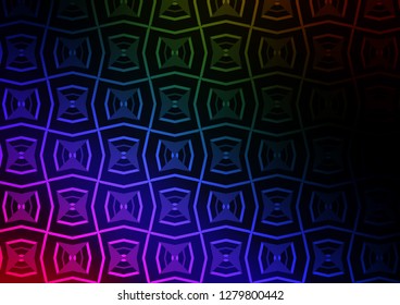 Dark Multicolor, Rainbow vector template with repeated sticks. Shining colored illustration with narrow lines. Smart design for your business advert.
