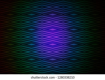 Dark Multicolor, Rainbow vector template with sticks, squares. Colorful lines, squares on abstract background with gradient. Smart design for your business advert.