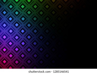 Dark Multicolor, Rainbow vector template with sticks, squares. Shining colorful illustration with lines, rectangles. Pattern for ads, posters, banners.