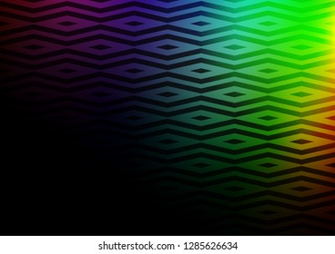 Dark Multicolor, Rainbow vector template with crystals, triangles. Beautiful illustration with triangles in nature style. Best design for your ad, poster, banner.