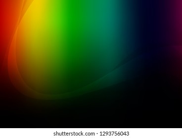 Dark Multicolor, Rainbow vector template with abstract lines. Shining crooked illustration in marble style. Brand new design for your ads, poster, banner.