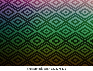 Dark Multicolor, Rainbow vector template with sticks, squares. Shining colorful illustration with lines, rectangles. Best design for your ad, poster, banner.