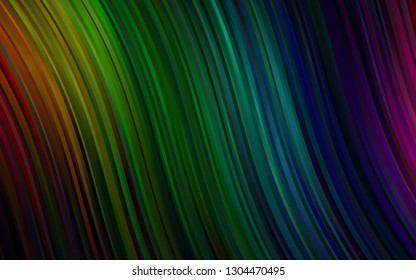 Dark Multicolor, Rainbow vector template with bent ribbons. Colorful illustration in abstract marble style with gradient. Textured wave pattern for backgrounds.