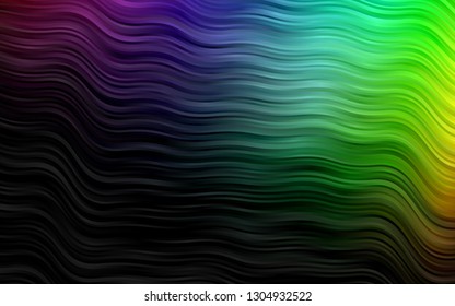 Dark Multicolor, Rainbow vector template with lava shapes. Brand new colored illustration in marble style with gradient. New composition for your brand book.