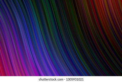 Dark Multicolor, Rainbow vector template with bent lines. Geometric illustration in marble style with gradient.  New composition for your brand book.