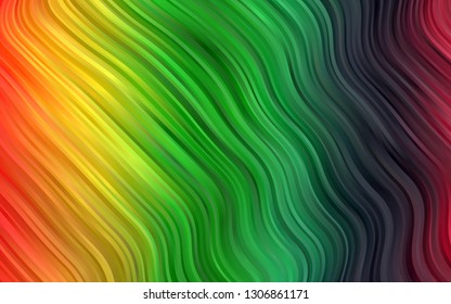 Dark Multicolor, Rainbow vector template with lava shapes. Shining illustration, which consist of blurred lines, circles. Marble design for your web site.