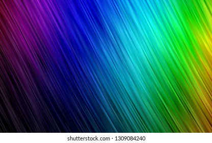 Dark Multicolor, Rainbow vector template with lines, ovals. Blurred geometric sample with gradient bubbles.  The elegant pattern for brand book.