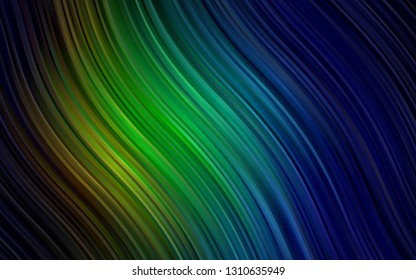 Dark Multicolor, Rainbow vector template with bent lines. Modern gradient abstract illustration with bandy lines. The best blurred design for your business.