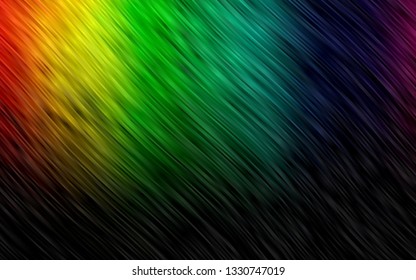 Dark Multicolor, Rainbow vector template with liquid shapes. Shining illustration, which consist of blurred lines, circles. A completely new template for your business design.