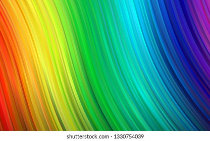 Dark Multicolor, Rainbow vector template with bent lines. Modern gradient abstract illustration with bandy lines. Marble style for your business design.