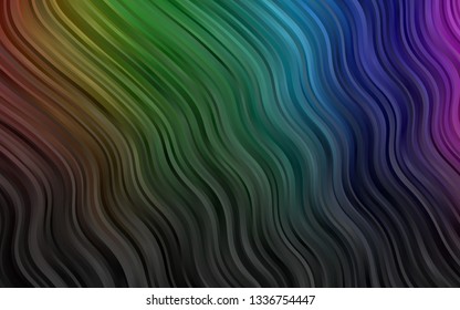 Dark Multicolor, Rainbow vector template with bent ribbons. Shining crooked illustration in marble style. Textured wave pattern for backgrounds.