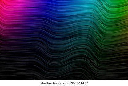 Dark Multicolor, Rainbow vector template with lines, ovals. Geometric illustration in marble style with gradient.  A new texture for your  ad, booklets, leaflets.