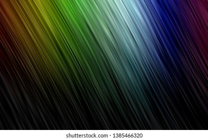 Dark Multicolor, Rainbow vector template with liquid shapes. Modern gradient abstract illustration with bandy lines. Pattern for your business design.
